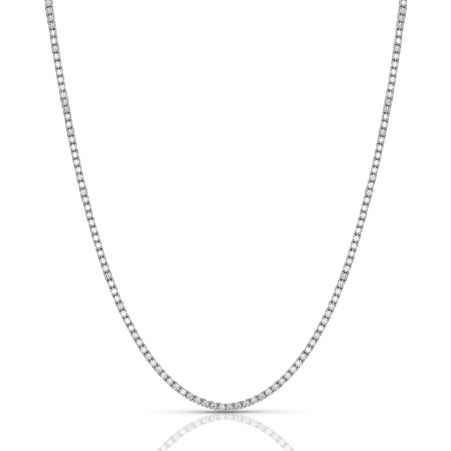 Moissanite chain necklace on a white background