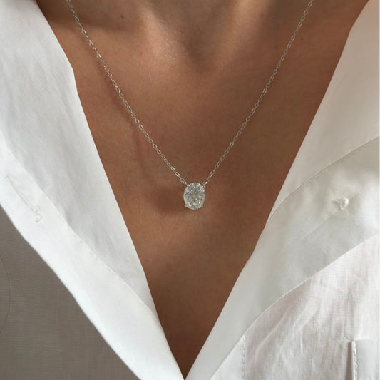 The 2CT Oval Moissanite Pendant Necklace