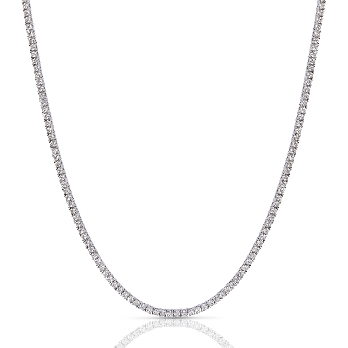 Diamond necklace on a white background