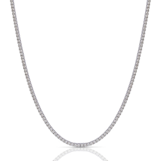 Diamond necklace on a white background
