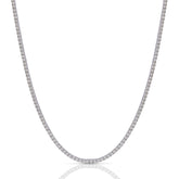 Diamond necklace on a white background