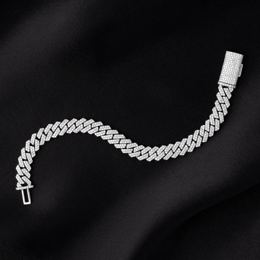 Moissanite Cuban Chain - 8mm, 18k Gold Plated