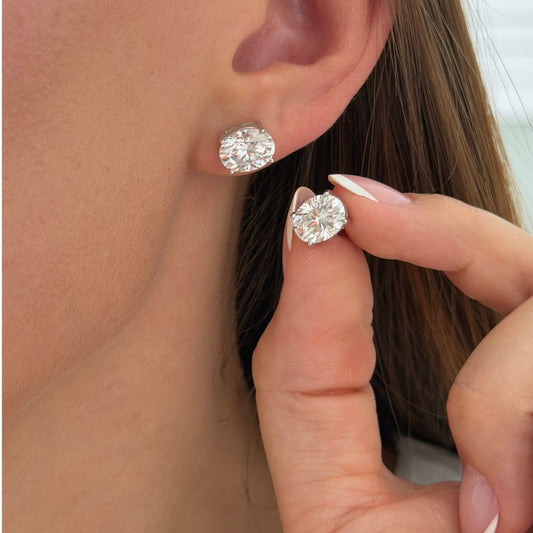 The Oval Moissanite Stud Earrings
