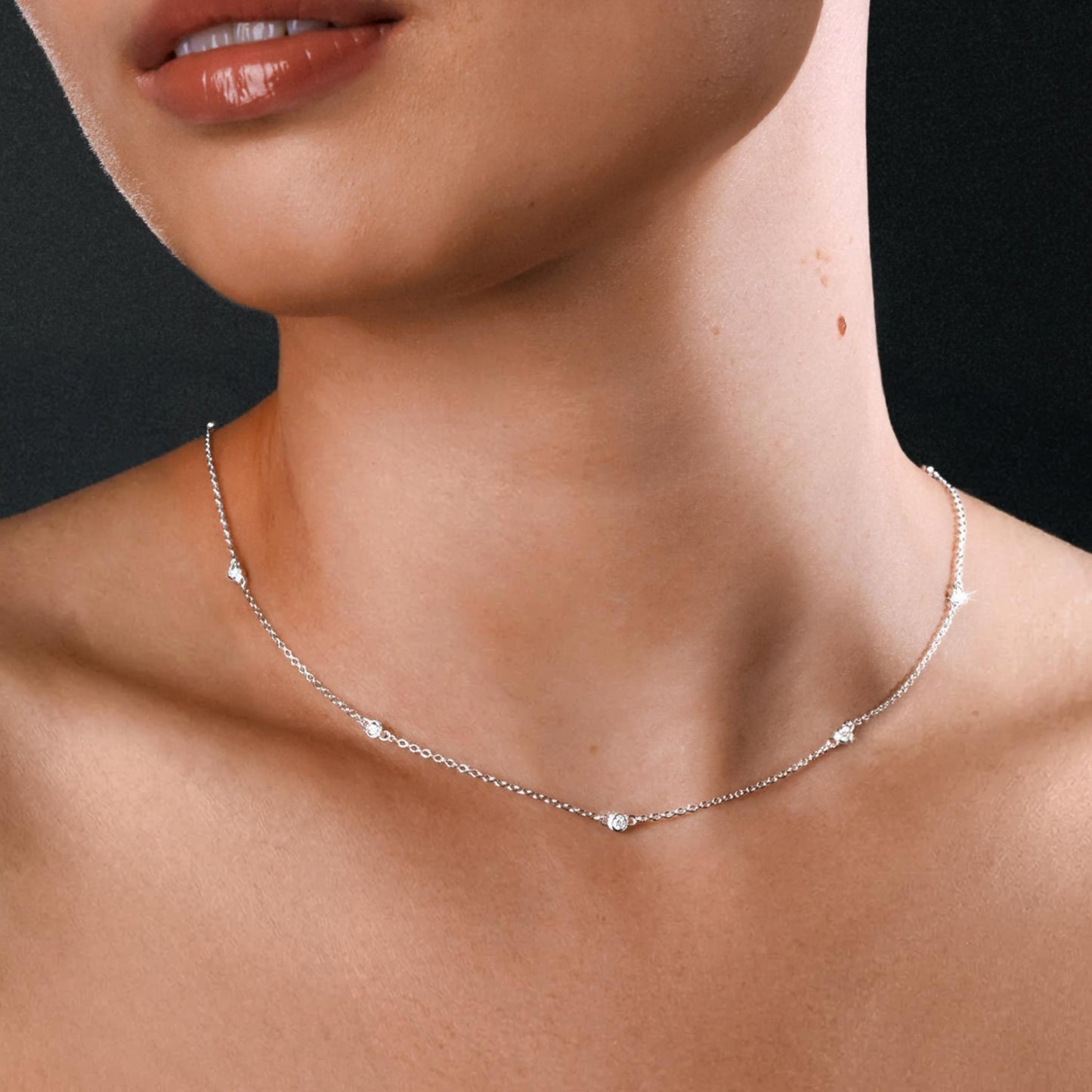 The Bezel Chain Necklace - 925 Sterling Silver