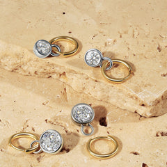 The Bezel Drop Earrings