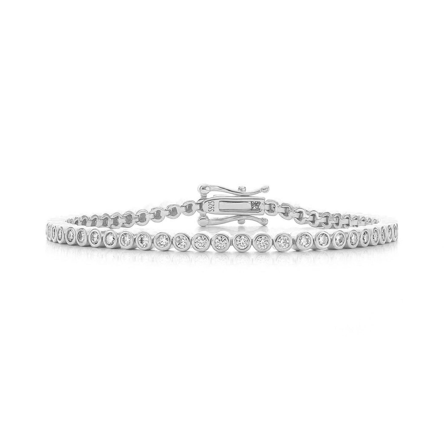 Moissanite Mini Bezel Tennis Bracelet - 18k Gold Plated