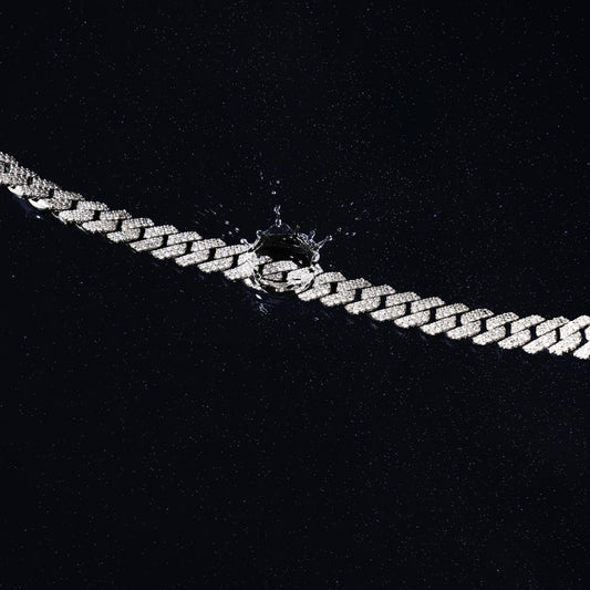 Moissanite Cuban Chain - 8mm, 18k Gold Plated