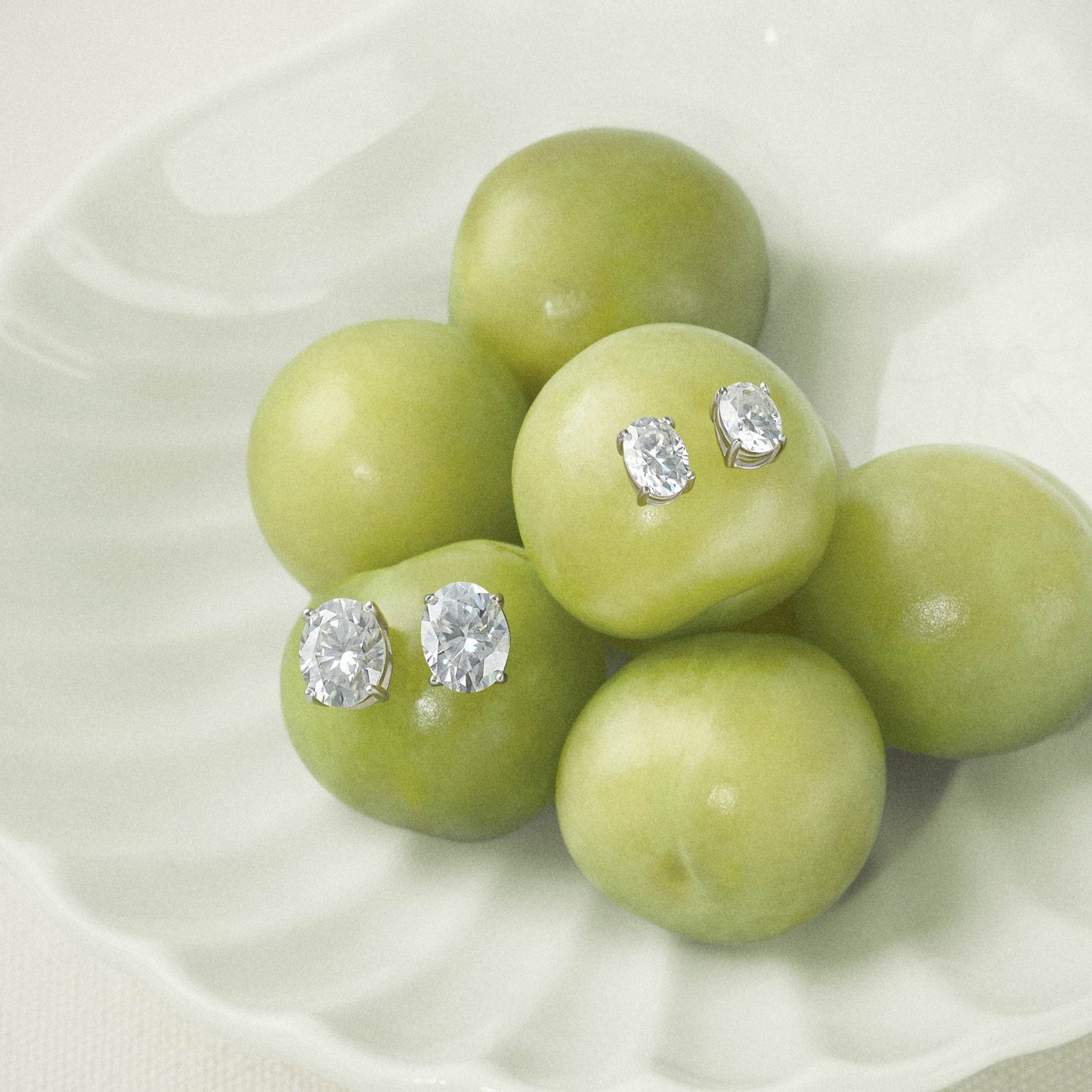 The Oval Moissanite Stud Earrings