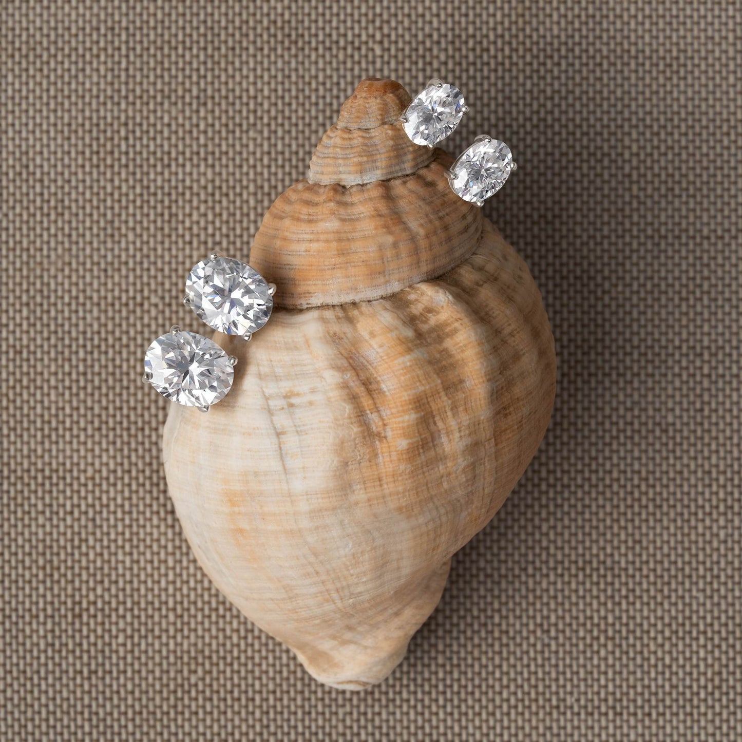 The Oval Moissanite Stud Earrings