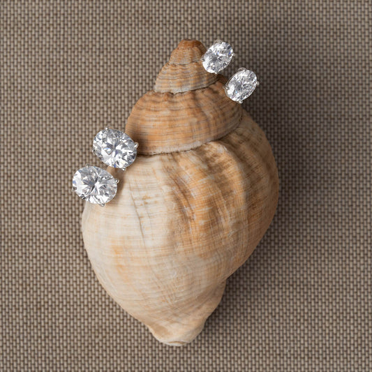 The Oval Moissanite Stud Earrings