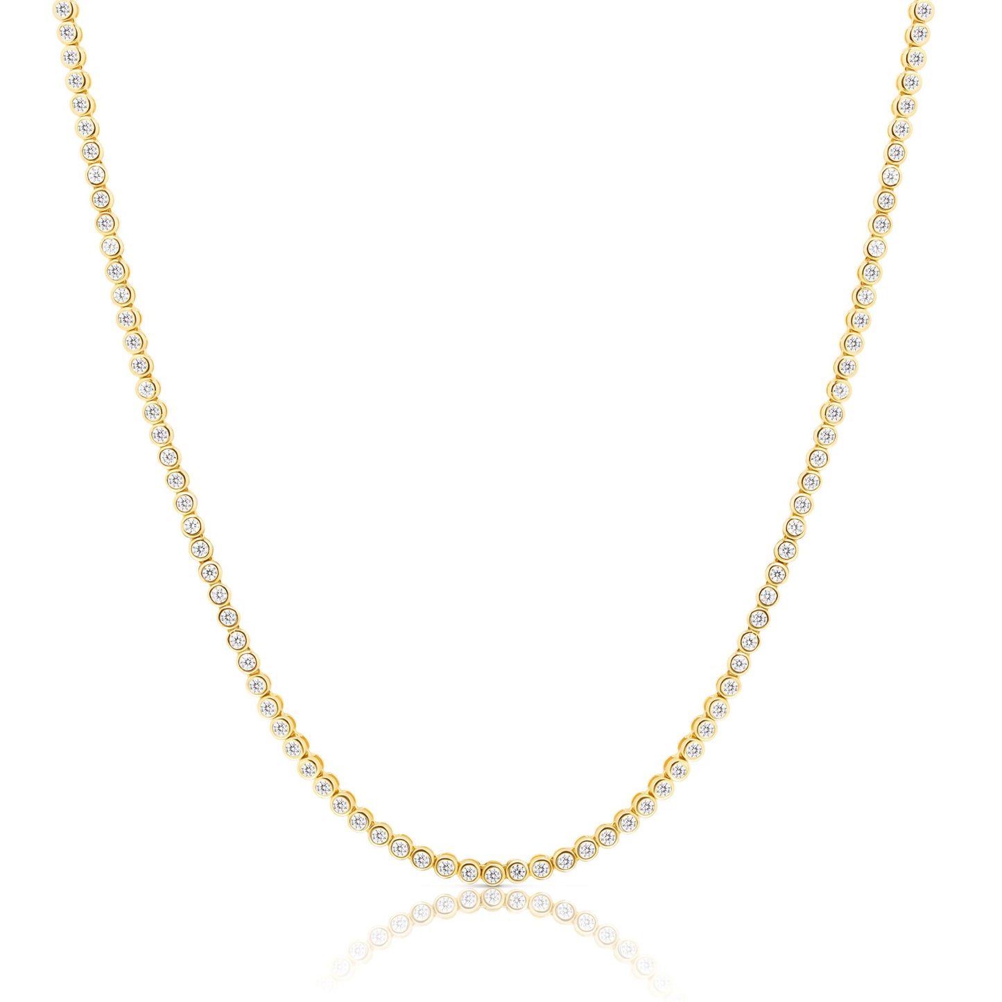 The Bezel Tennis Necklace - 18k Gold Plated