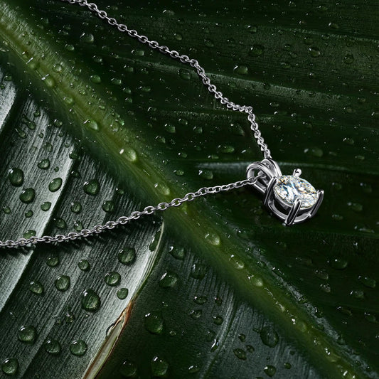 The Classic Solitaire Round Pendant Necklace