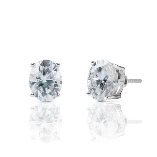 The Oval Moissanite Stud Earrings