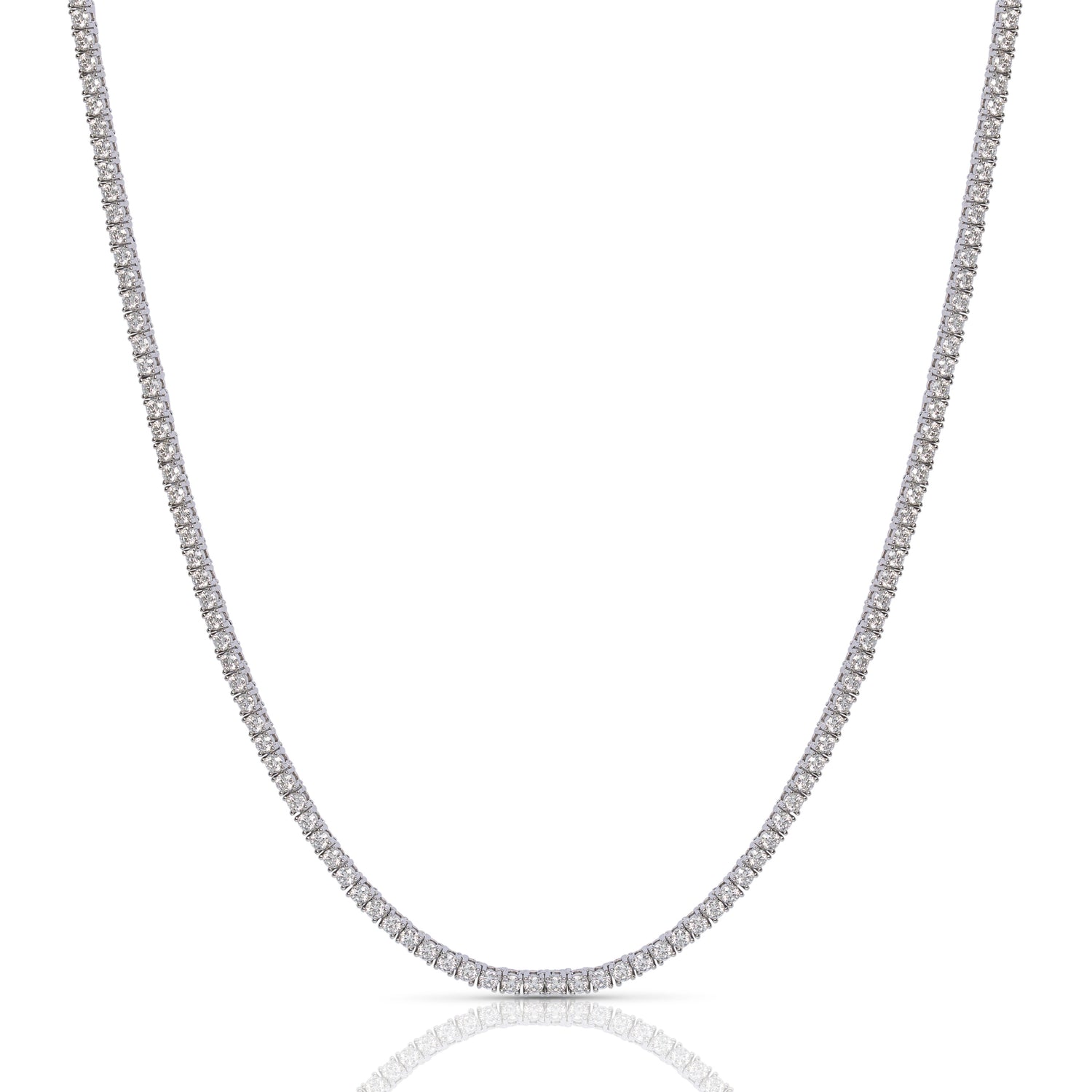 Diamond necklace on a white background