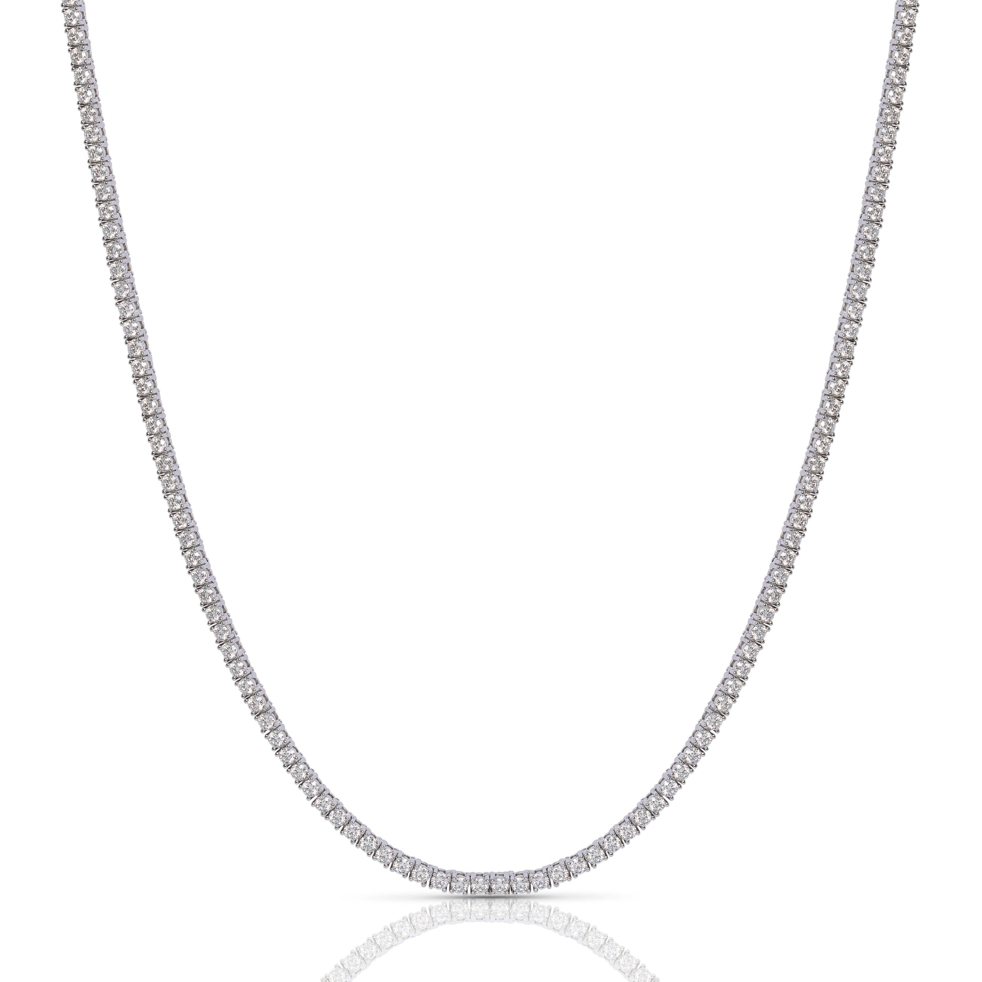 Diamond necklace on a white background