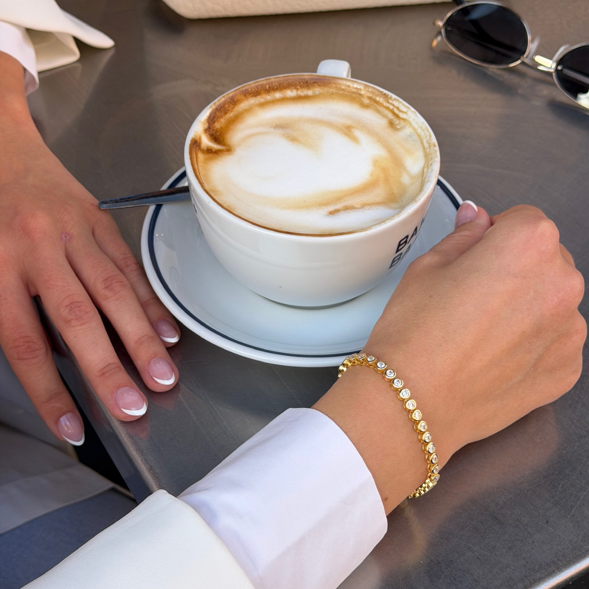 The Moissanite Bezel Tennis Bracelet - 18k Gold/Rhodium Plated