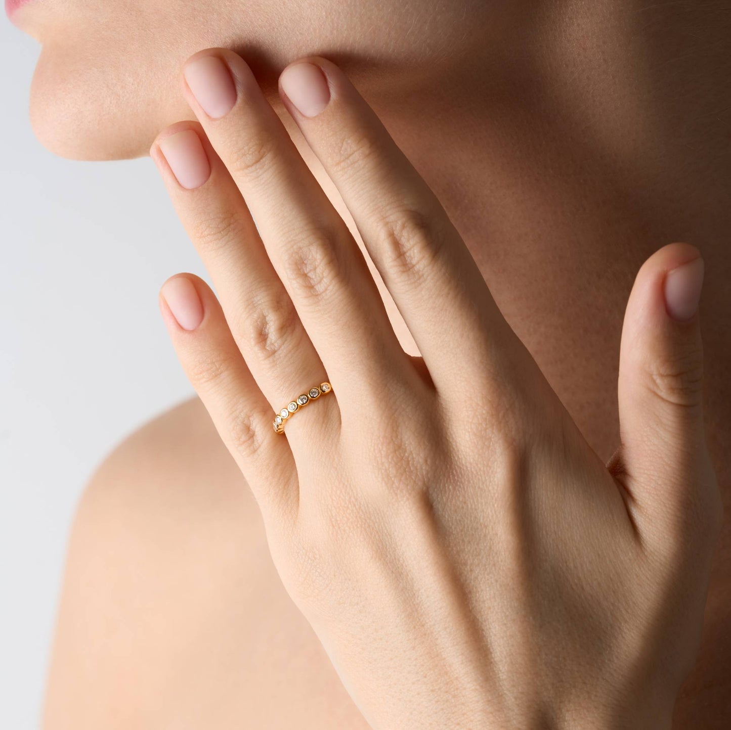 The Bezel Eternity Ring  Gold Plated
