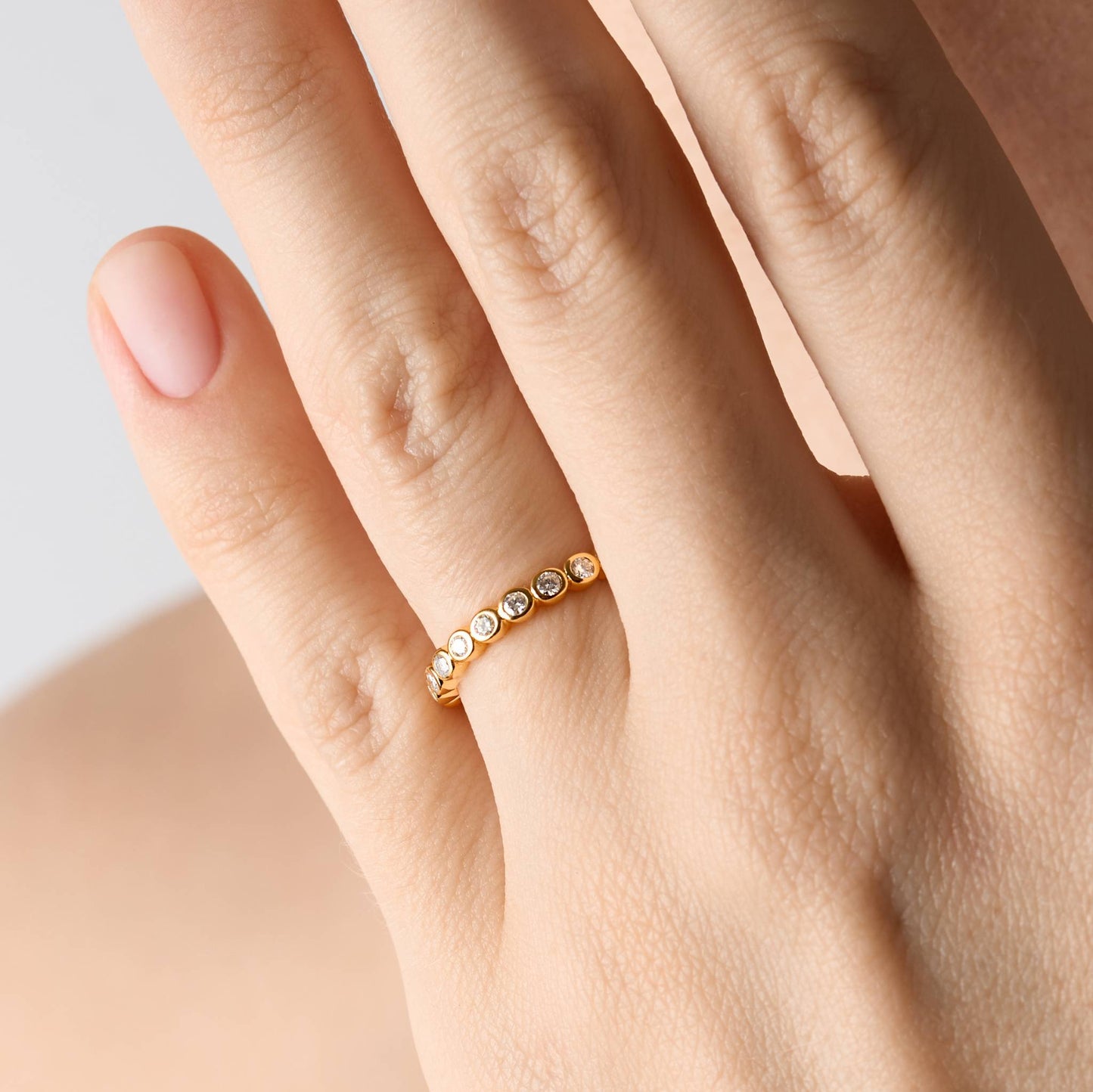The Bezel Eternity Ring  Gold Plated