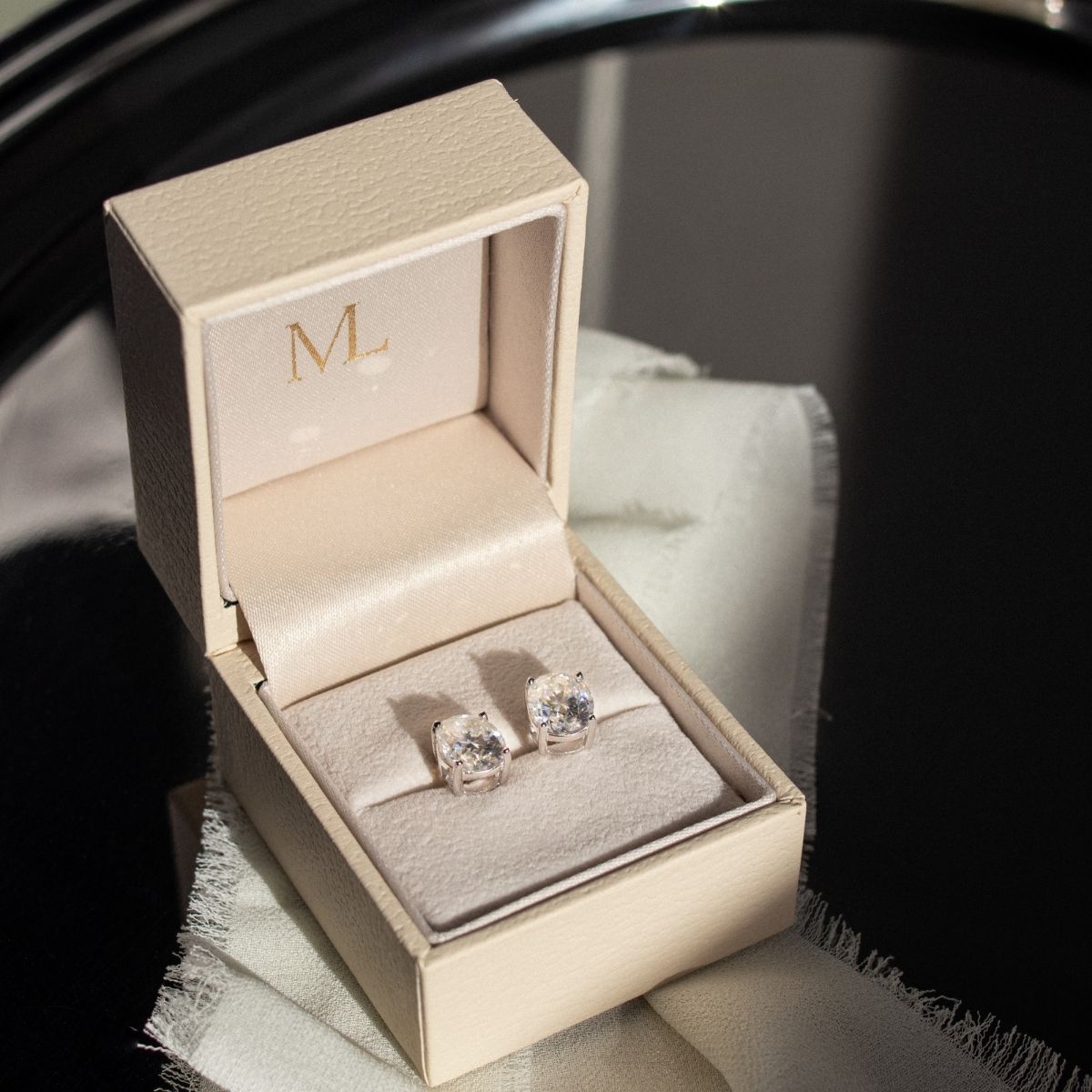 The Oval Moissanite Stud Earrings