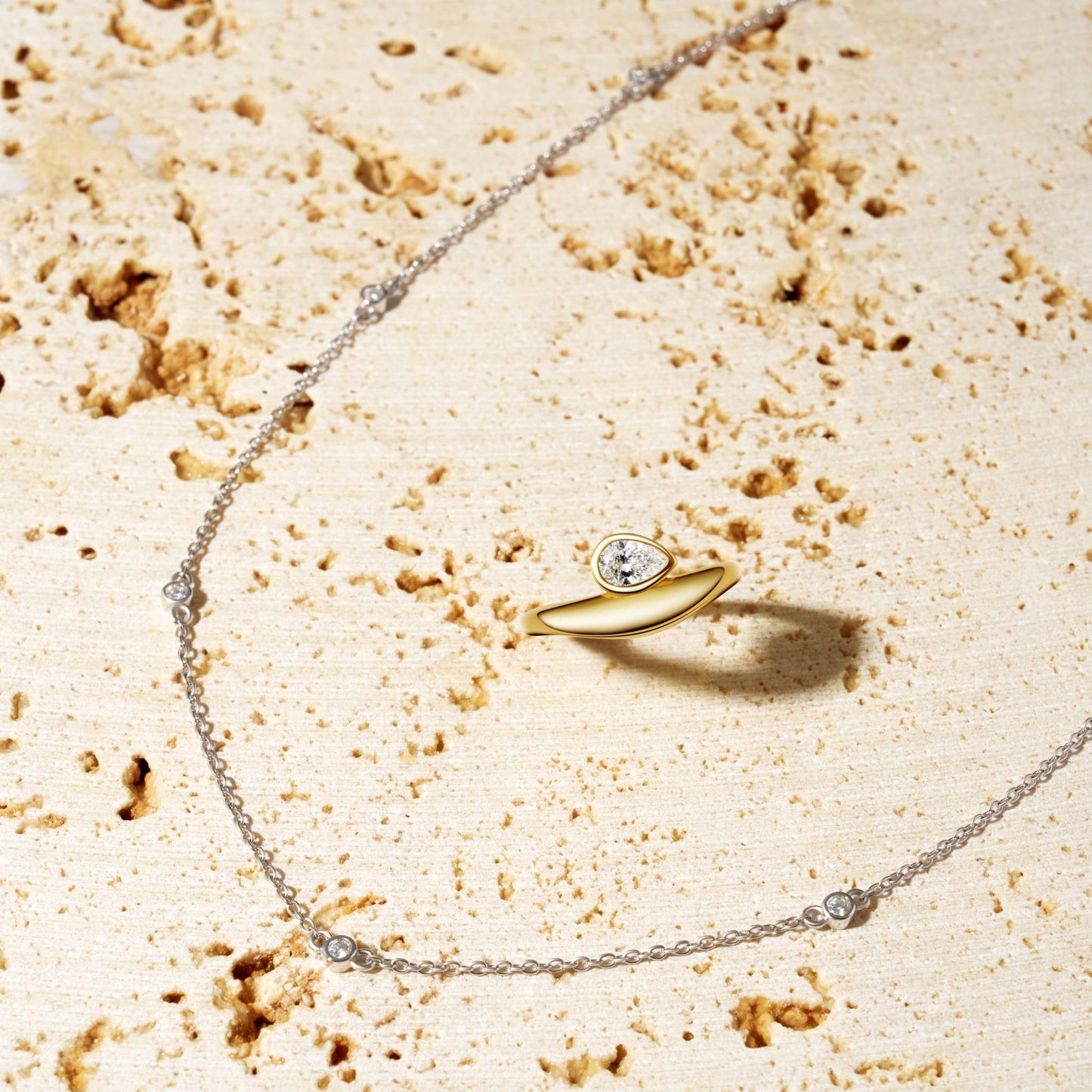 The Bezel Chain Necklace - 925 Sterling Silver