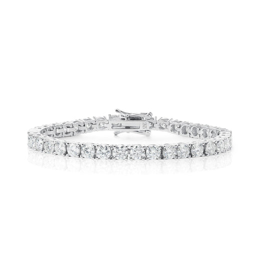 The Bold Moissanite Tennis Bracelet (4mm) - 18k Gold/Rhodium Plated