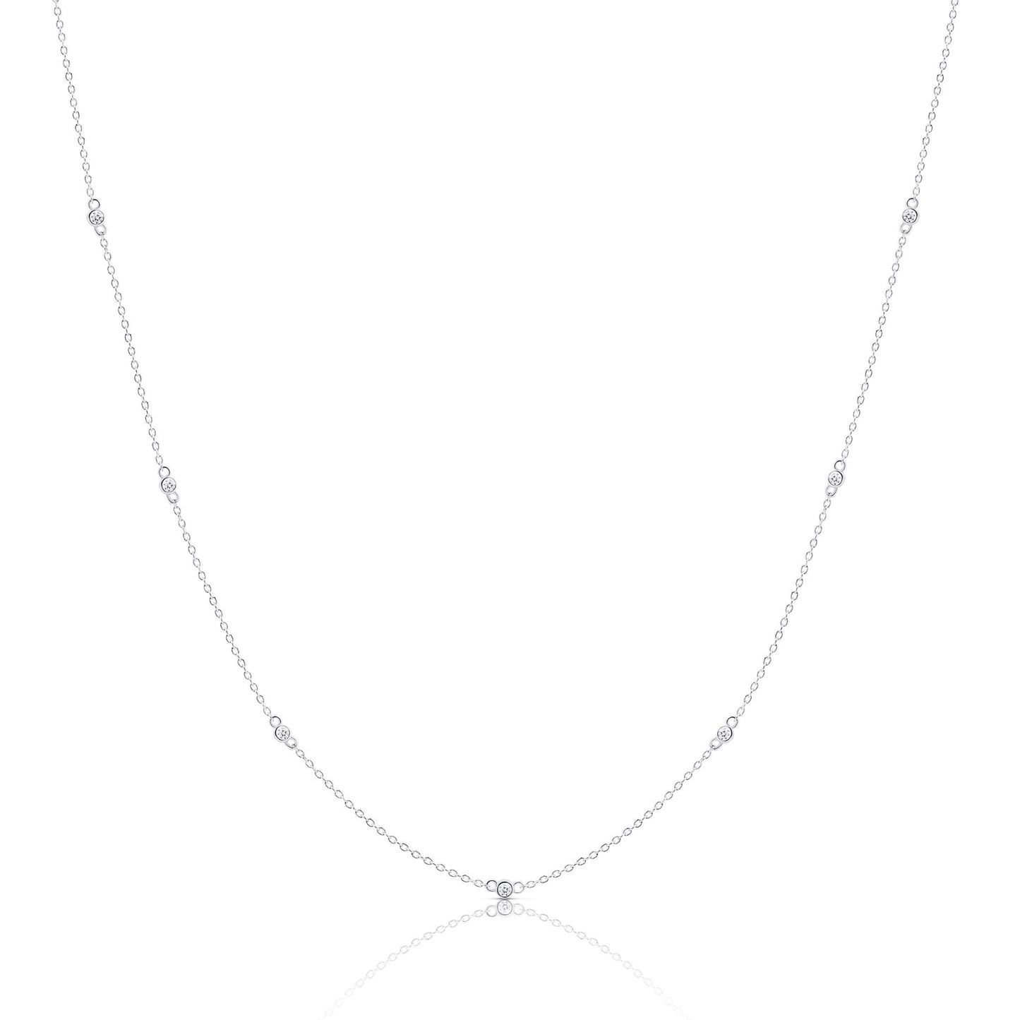 The Bezel Chain Necklace - 925 Sterling Silver