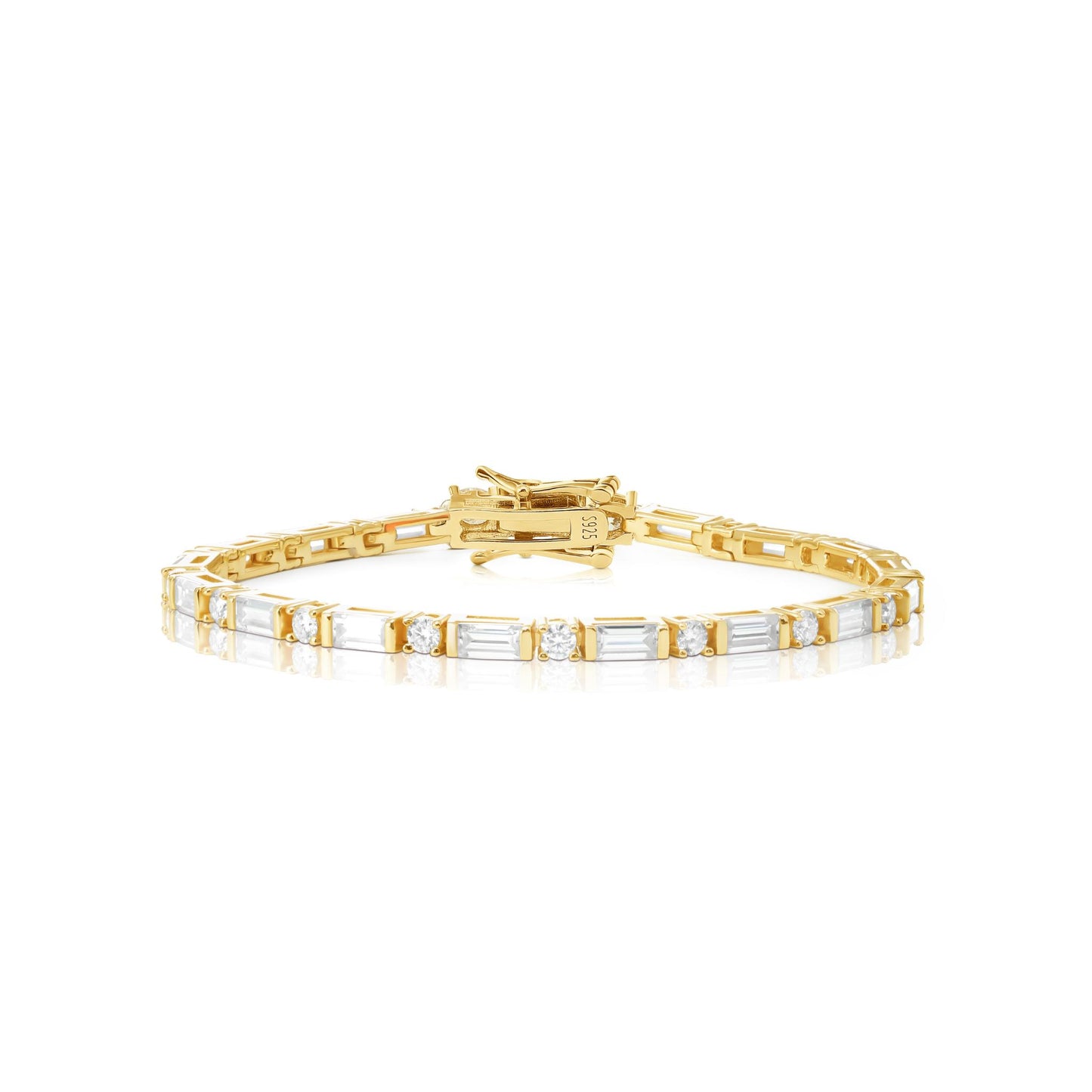 The Baguette Round Tennis Bracelet - 18k Gold Plated