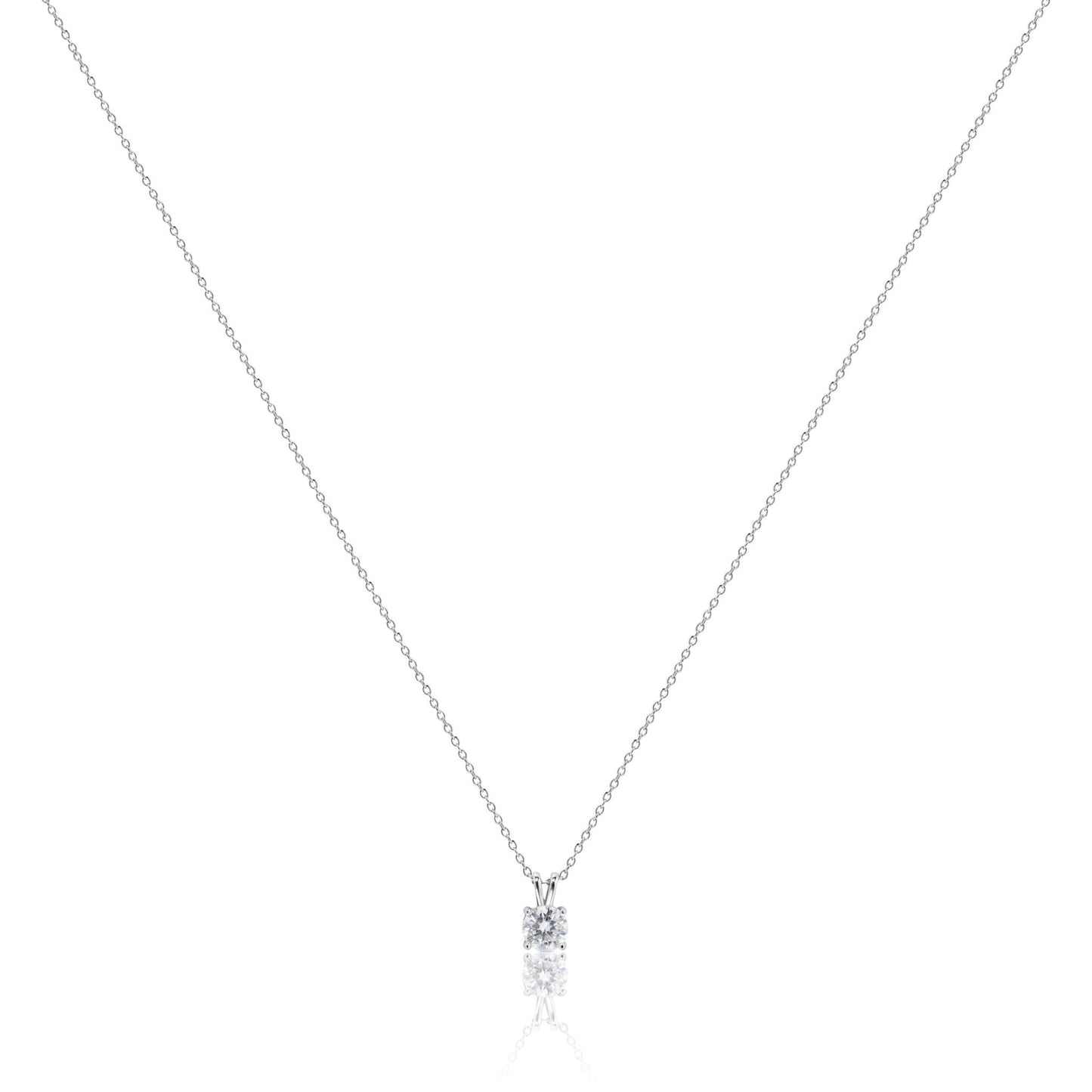The Classic Solitaire Round Pendant Necklace