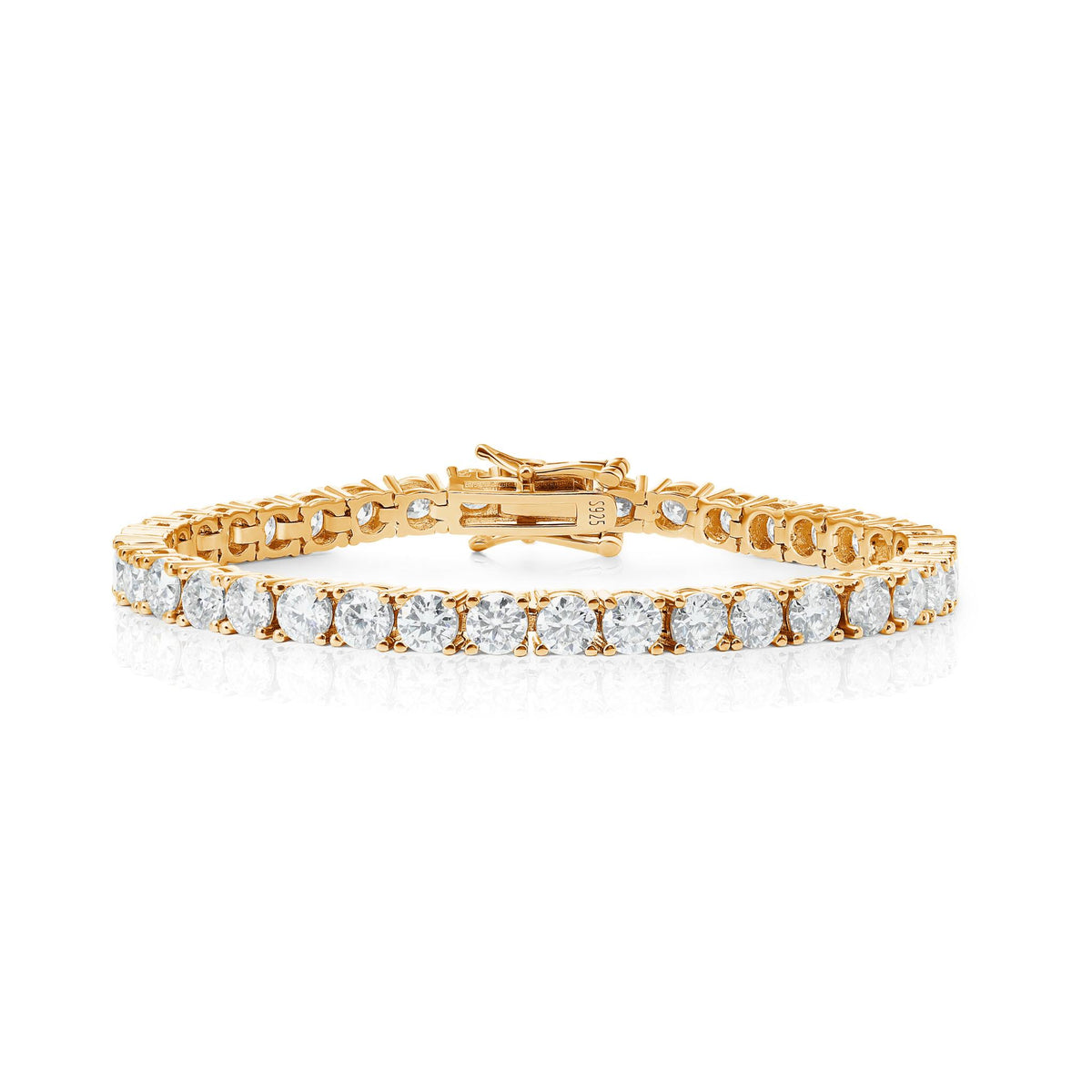 The Bold Moissanite Tennis Bracelet (4mm) - 18k Gold/Rhodium Plated