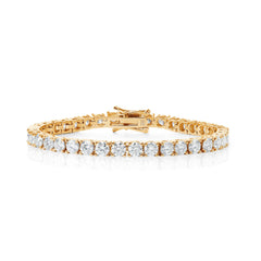 The Bold Moissanite Tennis Bracelet (4mm) - 18k Gold/Rhodium Plated